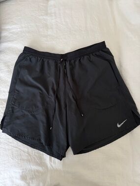 Nike Men’s Black Athletic Running Shorts with Reflective Swoosh